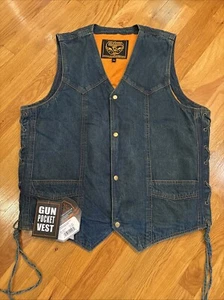 Milwaukee Performance Men's Denim Gun Pocket Conceal Vest Size XXL NWT - Foto 1 di 10