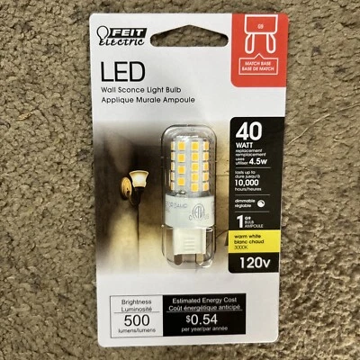 Feit Electric 40-Watt Equivalent T4 Dimmable G9 Bi-Pin LED Light Bulb, Warm(1PK) - Image 1 of 3