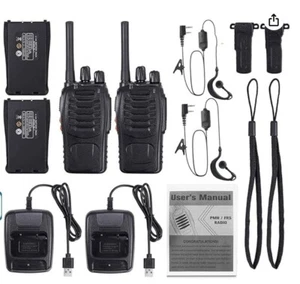 2x Baofeng BF-88E Two-Way Radios + Earpiece, 400-470MHz Long Range dfd - Afbeelding 1 van 13