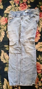 Old Navy Maternity size 4 light blue denim bootcut jeans woven waistband - Picture 1 of 3