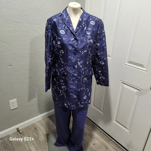 Talbots Vintage 100% Silk Suit Seperates Long Length Floral Embroidered... - Picture 1 of 7