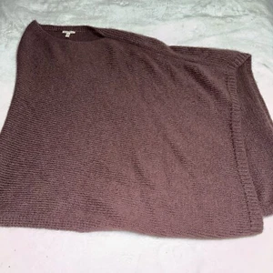 Eileen Fisher Baby Alpaca Blend Short Poncho Burgundy One Size - Picture 1 of 5