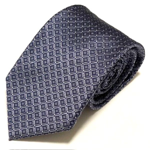 Jos A Bank Tie Stain Resistant Geometric Sharp Stylish Dapper Blue Gray Traveler - Picture 1 of 20