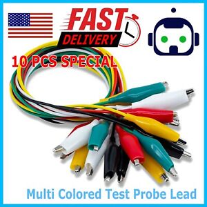 10Pcs Double-ended Wire Crocodile Alligator Clips Test Leads Jumper Cable