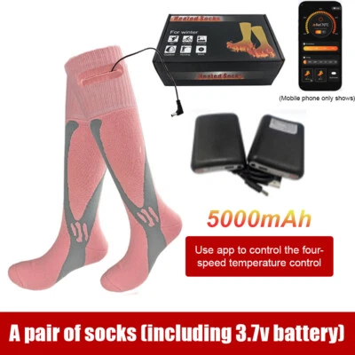 App Control Electric Heated Socks Rechargeable Thermal Heating Foot Warmer Socks Foto 1 de 4