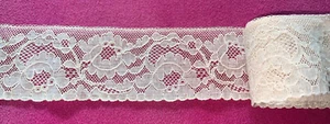 Dentelle ancienne mécanique vieux rose H 5 cm x longueur 200 cm D141 - Picture 1 of 2