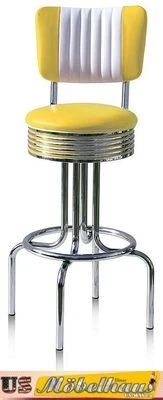 BS28-CB Jaune Bel Air Barhocker Dîner BAR Chaise Fifties Amérique Style USA - Photo 1/4