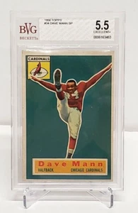 1956 Topps #34 Dave Mann Chicago Cardinals Rookie RC Short Print BVG 5.5 - Picture 1 of 2