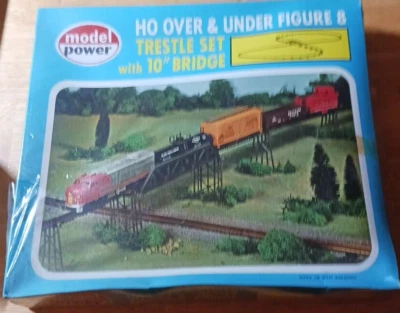 Model Power HO Over & Under Figure 8 Trestle Set W/10" Bridge (Set #99) SEALED! - Image 1 of 4