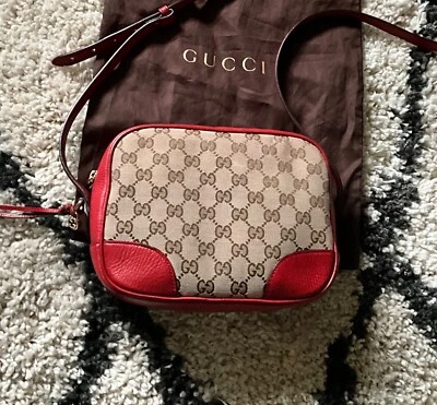 Gucci Bree red leather/ GG canvas camera bag - Image 1 of 4