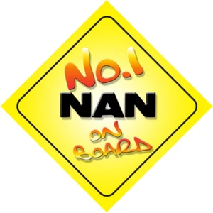 No.1 Nan On Board Novelty Car Sign Birthday Gift - Picture 1 of 1