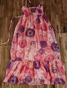Girls JUSTICE Size 8 Peace Sundress Easter summer party Adjustable straps - Picture 1 of 7