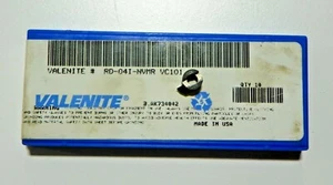 10  Valenite RD 04I NVMR VC101 Carbide Inserts               509SO - Picture 1 of 10