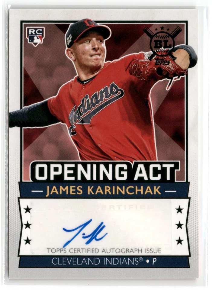 2020 Topps Big League Opening Act Auto James Karinchak #OAA-JK Indians RC - Image 1 of 2