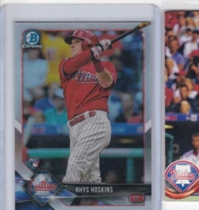 RHYS HOSKINS '18 BOWMAN CHROME REFRACTOR PARALLEL ROOKIE CARD-SERIAL #'D/499 - Picture 1 of 19