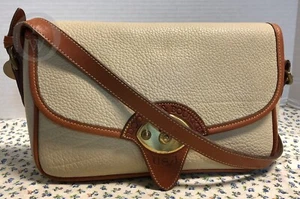 Vintage Dooney & Bourke~ *Bone/BT Trim*Cavalry Trooper*R70 Cross Body*19048i - Picture 1 of 12