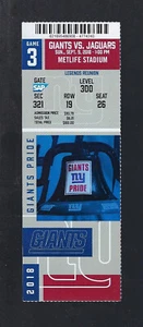 SAQUON BARKLEY NFL DEBUT- 2018 JAGUARS @ NEW YORK GIANTS FULL FOOTBALL TICKET - Picture 1 of 1