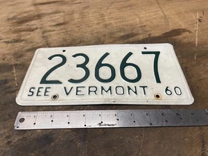 VINTAGE VERMONT NUMMERNSCHILD - 1960 - "SEE VERMONT" - 23667 TOLLE OPTIK Auto AUTO - Bild 1 von 2