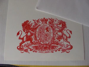 6 tarjetas de notas grabadas de la real británica Honi Soit Qui Mal y Pense ROJO - Imagen 1 de 1