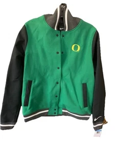 Nike Oregon Ducks Football Letterman Jacket Women's Small Green DJ5972-377 New - Picture 1 of 8