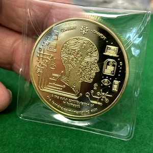 Premium Golf Ball Marker Coin Token 1,5" Metal-Human Tech Coin AI - Foto 1 di 4