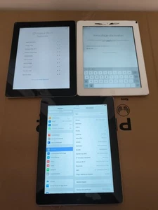 lot 3 X ipad (2x ipad 4 a reparer) (1x ipad 3 + sim sans cables) ok - Photo 1/10