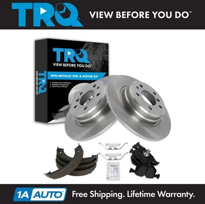 TRQ Rear Brake Pad & Rotor Kit Fits 1995-2001 BMW 740i 740iL - Image 1 of 4