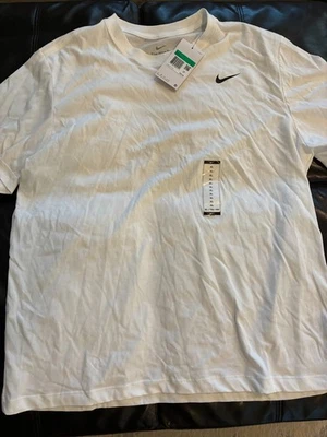 NEW Men's XL Nike Dri-FIT Training Gym Tee Shirt White AR6029-100  Tiny Puncture - Image 1 of 4