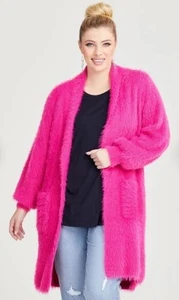Taking Shape Berry Pink Cozy Knit Cardigan Size 24 *BNWT* - Picture 1 of 9