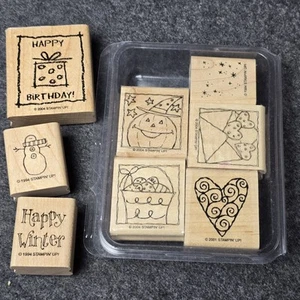 Stampin' Up Winter - Compleanno - Cuore - Zucca - 8 pz Blocco Legno Timbro Gomma - Foto 1 di 8