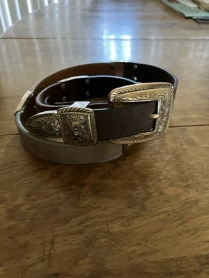 Cinturón de cuero Brighton 45601 plateado caracola multicolor M Foto 1 de 4