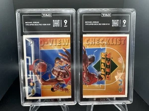 1993-94 UpperDeck ProView 3D Checklists - Michael Jordan #109 & #110 -TAG 9 MINT - Picture 1 of 5