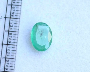 Unheated 2.10 Ct 8*10.9 mm Natural Green ZAMBIAN Emerald Oval Cut Loose Gemstone - Picture 1 of 10