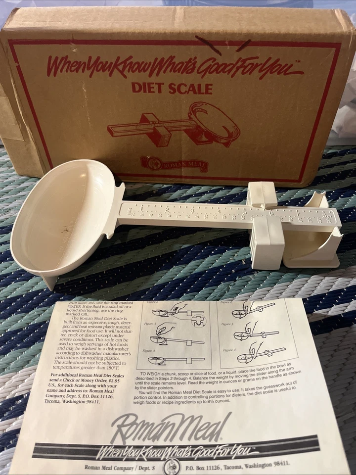  PAN DE COMIDA ROMANA ESCALA DIETA COMIDA ROMANA VINTAGE, HECHO EN EE. UU. Foto 1 de 4