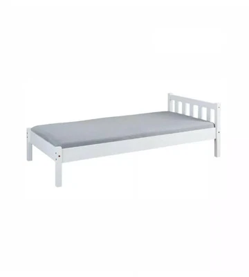 LETTO SINGOLO IN PINO MASSELLO BIANCO 90X190 CM - Immagine 1 di 4