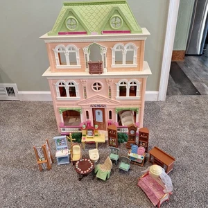 Fisher Price Loving Family Twin Time Grand Mansion Dollhouse & Furniture  - Picture 1 of 10