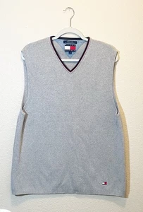 Tommy Hilfiger Herren Pullover Weste grau Golf Preppy Größe Large L - Bild 1 von 5