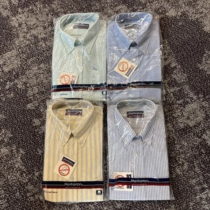 VTG Manhattan Shirtmakers Dress Shirt Size 16.5 Half Sleeve NEW - Picture 1 of 10