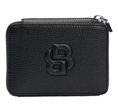 Cartera pequeña para mujer BOSS con acabado martillado cremallera 50542050 negra Foto 1 de 4