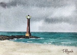 ORIGINAL AQUARELL - Regentag am Meer. - Picture 1 of 1