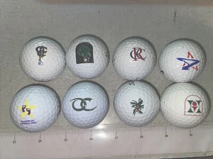 Logo Golf Ball Lot Of 8 - Unidentified Logos - See Photos - Picture 1 of 4