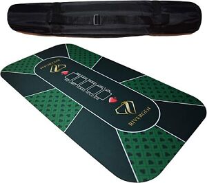 Tappeto da Poker 120 x 60 cm (Verde) 3 mm di Spessore, Texas Holdem Poker Mat