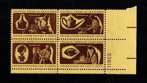 #1456-1459 - 8¢ Colonial American Craftsmen 1972 Issue -  MNH Plate # Block of 4 - Picture 1 of 1