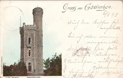 AK Gruss aus Göttingen Bismarckturm, gel. 1898 (2413A04) - Bild 1 von 2