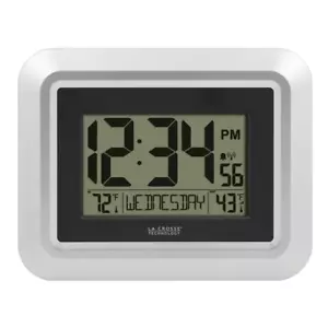 La Crosse Technology Atomic Digital Wall Clock Outdoor Weather-Resistant Sensor - Picture 1 of 12