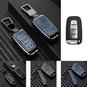 Zinc Alloy Leather Car Key Fob Case Cover Bag For Kia Sorento Borrego Sportage - Picture 1 of 17