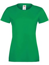 Original Fruit of the Loom Tee Shirt Ladies Short Sleeve 3 Or 5 Pack T-shirts UK