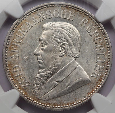 South Africa 1897 2 1/2 2.5 Shillings Silver Coin NGC MS62 Uncirculated - Image 1 of 4