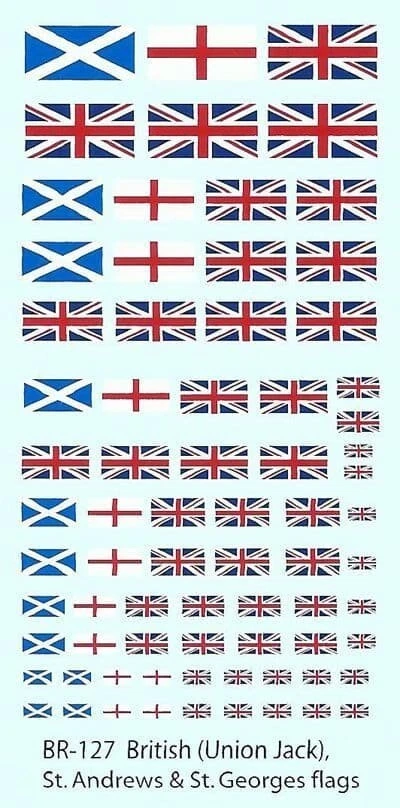 1/144 - 1/32 British Flag Vehicle Marking Decals. Over 3800 models on offer - Image 1 of 1