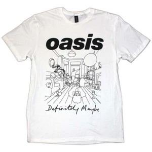 Camiseta Oasis Definitely Maybe Dibujo Noel Liam Gallagher Oficial Nueva Blanca - Imagen 1 de 4